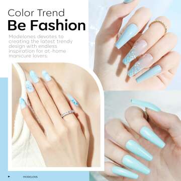 Modelones Baby Blue Gel Nail Polish for Summer 2024