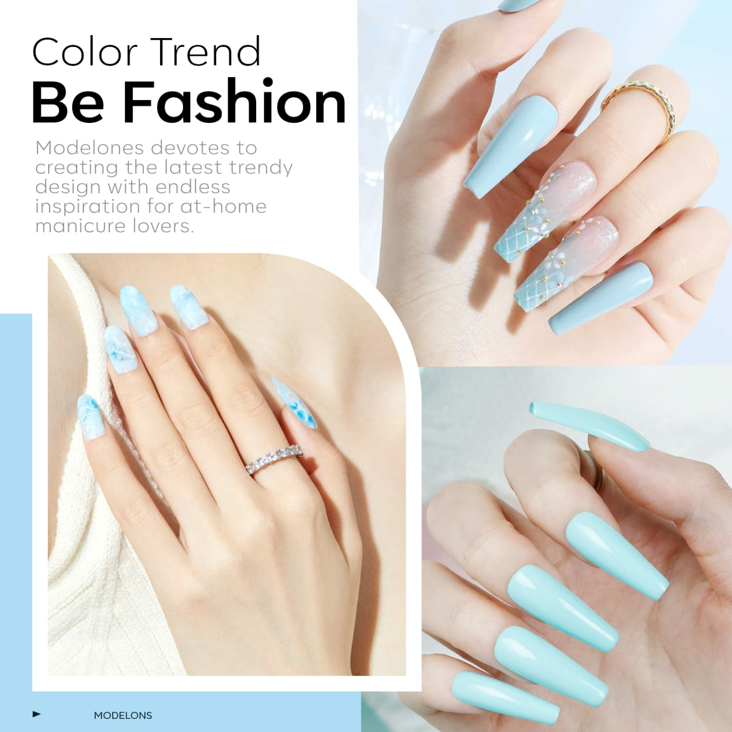 Modelones Baby Blue Gel Nail Polish for Summer 2024