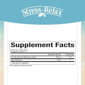 Stress-Relax Magnesium Citrate Drink Mix - Berry Flavor, 8.8 oz
