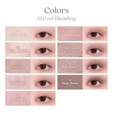 Dasique Shadow Palette #13 Cool Blending l Vegan, Cruelty-Free l 9 Blendable Shades in Smooth Matte Finish