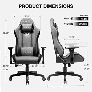 GTRACING Fabric Gaming Chair (Without Footrest, Orange)