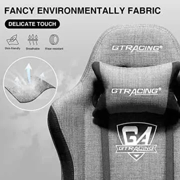 GTRACING Fabric Gaming Chair (Without Footrest, Orange)