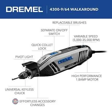 Dremel 4300 Versatile Rotary Tool Kit with 64 Accessories