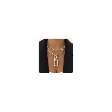 Rumtock Gold Paperclip Choker Necklace for Women