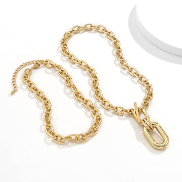 Rumtock Gold Paperclip Choker Necklace for Women
