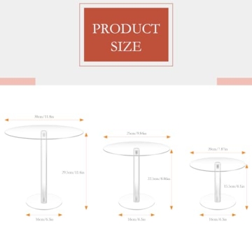 3PCS Acrylic Cake Stand, Tall Cake Stand, Acrylic Dessert Table Display Set, Round Clear Cake Stand, for Wedding, Event, Birthday Party