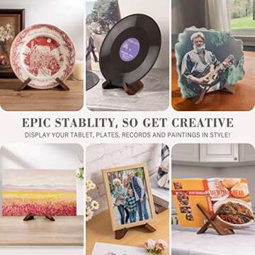 ANBOXIT Plate Stand for Display - 6.5 Inch Plate Holder Display Stand, Wooden Picture Frame Holder, Decorative Table Top Easels