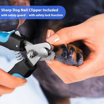 Dog Nail Grinder, Dog Nail Trimmers and Clippers Kit, Super Quiet Electric Pet Nail Grinder, Recharg...