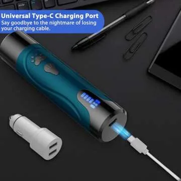 Dog Nail Grinder, Dog Nail Trimmers and Clippers Kit, Super Quiet Electric Pet Nail Grinder, Rechargeable, for Small Large Dogs & Cats Toenail & Claw Grooming,3 Speeds, 2 Grinding Wheels (A-Dark Blue)