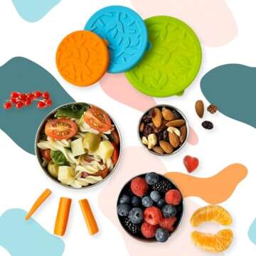 TAVVA Stainless Steel Lunch Containers for Kids (12oz / 7oz / 3oz), Kids Lunch & Snack Containers with Lids