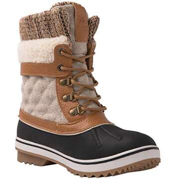 GLOBALWIN Snow Boots For Women Women's Winter Boots Camel/Beige 8.5M