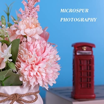 Artificial Pink Flowers in Ceramic Vase for Indoor Decor