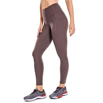 CRZ YOGA Womens Naked Feeling Workout Capris Leggings 23'' - High Waisted Gym Tummy Control Yoga Pants with Pockets