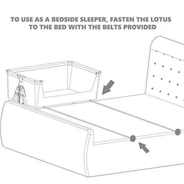 Dream On Me Lotus Bassinet and Bedside Sleeper in Grey, Lightweight and Portable Baby Bassinet, Adjustable Height Position, Easy to Fold and Carry Travel Bassinet- Carry Bag Included