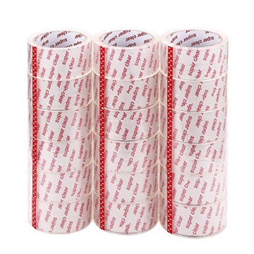 I GO Clear Packing Tape - 18 Rolls for Shipping, Moving, Mailing