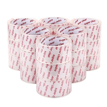 I GO Clear Packing Tape - 18 Rolls for Shipping, Moving, Mailing