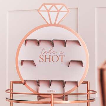 Bachelorette Party Rose Gold Foiled Shot Wall Holder