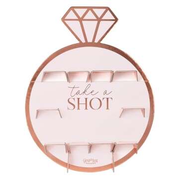 Bachelorette Party Rose Gold Foiled Shot Wall Holder