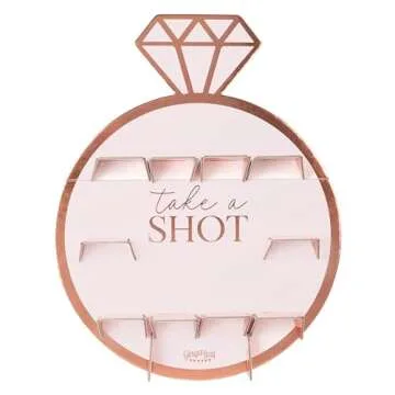 Bachelorette Party Rose Gold Foiled Shot Wall Holder