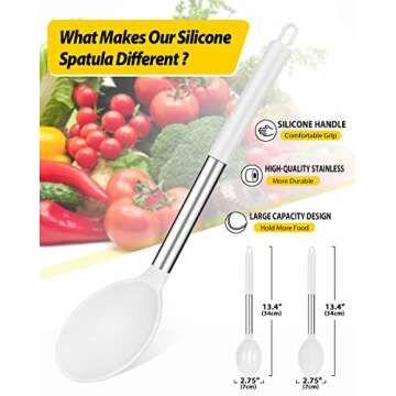 Pack of 2 Heat-Resistant Silicone Cooking Spoons - Non-Stick Utensils