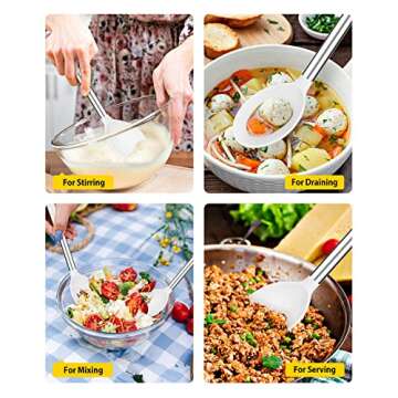 Large Silicone Cooking Spoons for Safe Kitchen Use