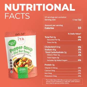 Iya Foods Pepper-Soup Seasoning, made from 100% with Herbs, Peppers & Spices. A Hearty, Nutritious B...