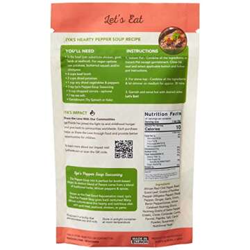 Iya Foods Pepper-Soup Seasoning, made from 100% with Herbs, Peppers & Spices. A Hearty, Nutritious Blend of Whole Food Ingredients Good for Body and Soul. No Preservatives, No Added Color, 5 oz Bag