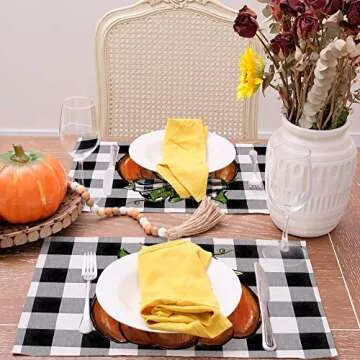 GEEORY Fall Placemats Set of 4 for Autumn Dining