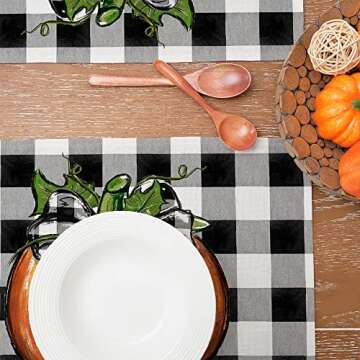 GEEORY Fall Placemats Set of 4 for Autumn Dining