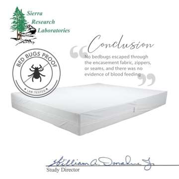 Full Size Mattress Encasement Bed Bug Proof, Cover 13-15" Deep Bed, Zippered Dust Mite Proof, Hypoallergenic Six-Sided, 3M Scotchgard