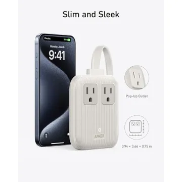 Anker Nano Charging Station(67W Max), 6-in-1 USB C Power Strip for iPhone 14/13&MacBook, with Flat Plug and 5ft Thin Undetachable Extension Cord, 2 AC, 2 USB A, 2 USB C, for Home & Office(Shell White)