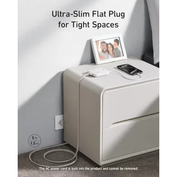 Anker Nano Charging Station(67W Max), 6-in-1 USB C Power Strip for iPhone 14/13&MacBook, with Flat Plug and 5ft Thin Undetachable Extension Cord, 2 AC, 2 USB A, 2 USB C, for Home & Office(Shell White)