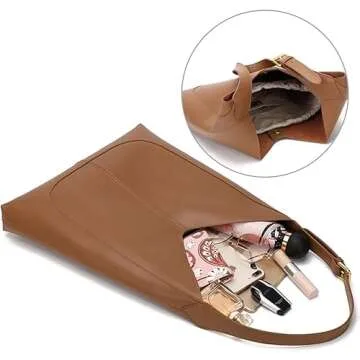 SNAPWISH Women's Leather Tote Bag Adjustable Strap Handbag