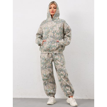 Stylish Women's Camo Sweatsuit Cozy Two-Piece Set