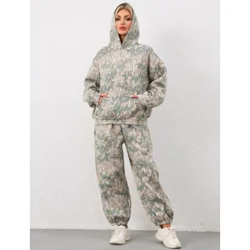 Stylish Women's Camo Sweatsuit Cozy Two-Piece Set