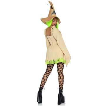 Leg Avenue Women's 3 Pc Bugged Out Baddie Costume with Dress, Choker, Hat
