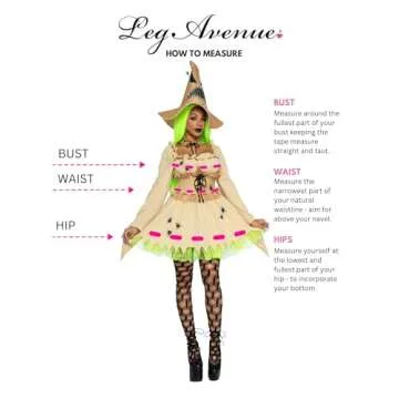 Leg Avenue Women's 3 Pc Bugged Out Baddie Costume with Dress, Choker, Hat