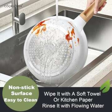 Nonstick Cookware Set 15 Piece, Ultra Non-Stick Pots And Pans Set, Stay-Cool Handles, Induction Cooking Set w/Frying Pans & Saucepans, PFOS & PFOA Free, Works on All Cooktops, Gray & White