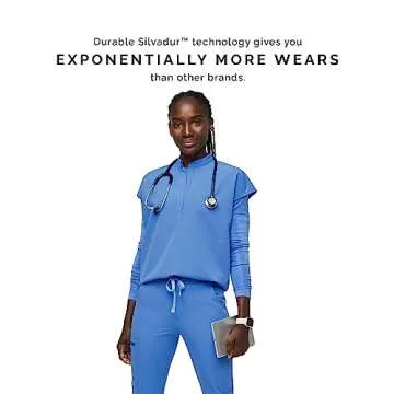 FIGS Rafaela Oversized Women's Scrub Top in Capri Blue