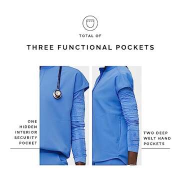 FIGS Rafaela Oversized Scrub Top for Women - Capri Blue, Medium