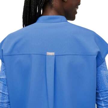 FIGS Rafaela Oversized Scrub Top for Women - Capri Blue, Medium