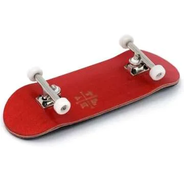 Teak Tuning 32mm Pro Fingerboard Complete - Fully Assembled with Pro Level Components - Pro Shaped Wooden Deck (32x97mm), UltraSpin Bearing Wheels, Prodigy Gen2 Trucks - The Crimson Classic