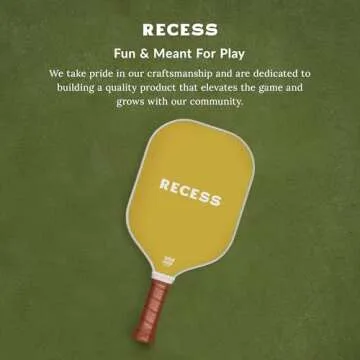 Recess Premium Pickleball Paddle Set, Vista 2-Pack - Strong & Durable Fiberglass Surface, Lightweight, Honeycomb Core & Comfort Grip Handles - Tournament or Casual Play, USAPA Approved