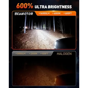 BEAMOTOR H7 Light Bulbs - 600% Brightness Upgrade