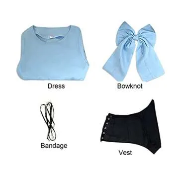 Ainiel Womens Cosplay Dress Princess Party Ball Gown Costume Blue