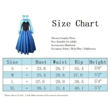 Ainiel Womens Cosplay Dress Princess Party Ball Gown Costume Blue