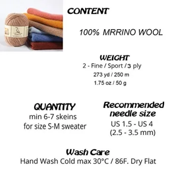 TEHETE Luxury Merino Wool Yarn for Knitting and Crochet
