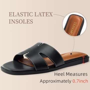 Tanamo Black Women's Summer Slide Sandals for Comfort