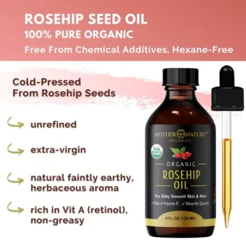 Rosehip Oil - Organic, Pure & Cold Pressed for Beauty