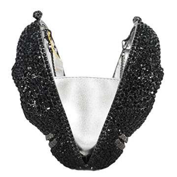 Boutique De FGG Skull Crystal Clutch for Chic Events